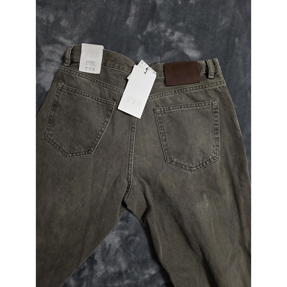 Zara Jeans Mens 30x30 Gray Medium Wash Straight Leg Mid Waist Full Length Denim